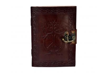 Embossed Leather Peace Sign And Celtic Knotwork Swing Clasp Journal Blank Book Wholesaler India